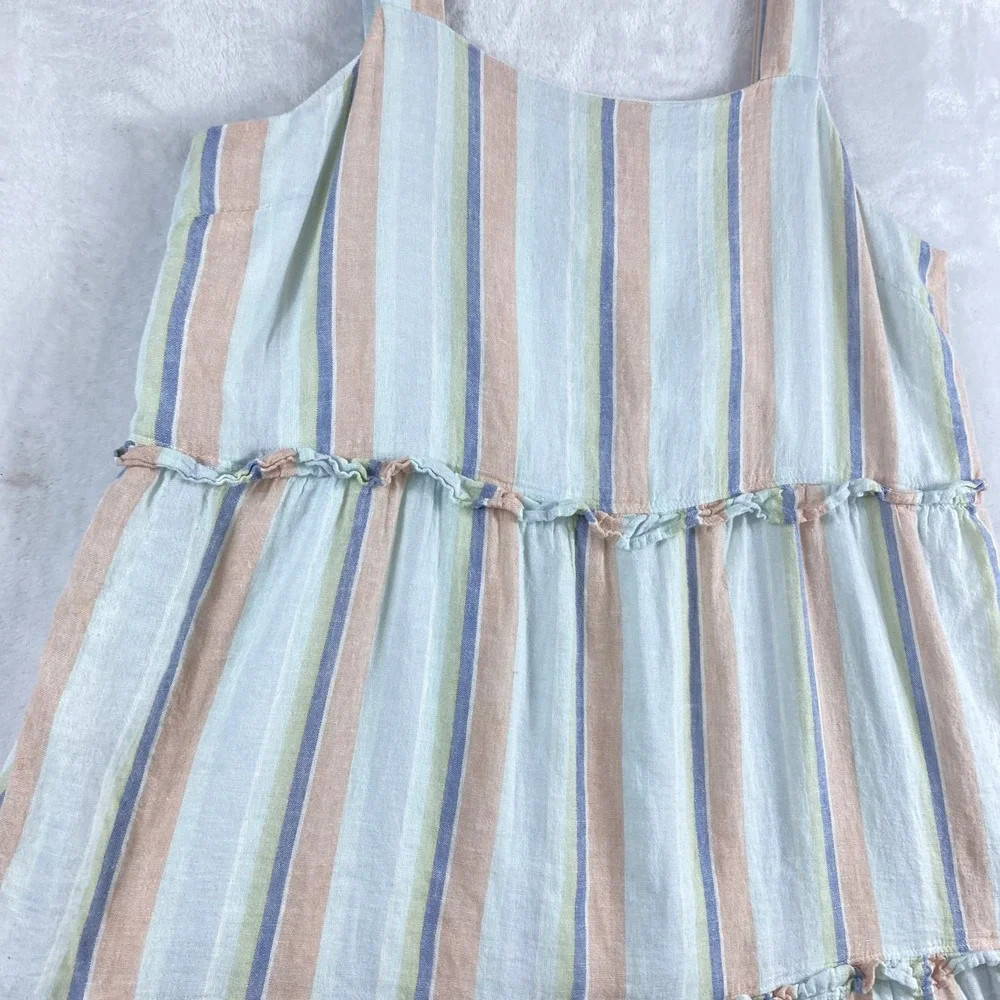 Rails Sandy Mini Dress Women Sz XL Sleeveless Beachy Linen Blend Coastal - Picture 3 of 12